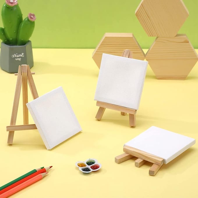 Mini Canvas Schildersezelset - Creatief Schilderen - 5 Stuks - Ideaal voor Beginners