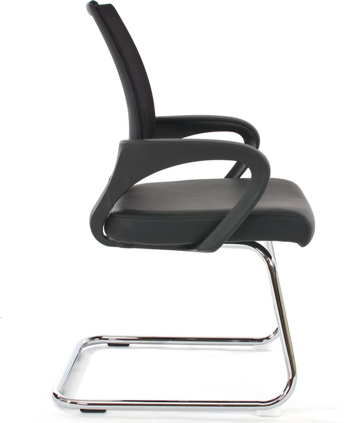 Set van 2 vergaderstoelen Ancona, bezoekersstoel, kunstleer MVG-gecertificeerd ~ zwart
