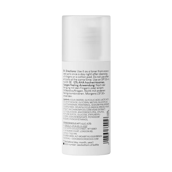 Geek & Gorgeous Schil Vlot uit Gezichtspeeling Unisex 30 ml