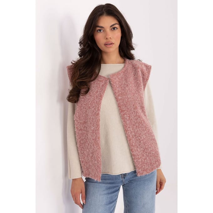 Bouclé Charm Vest - Roze / One Size