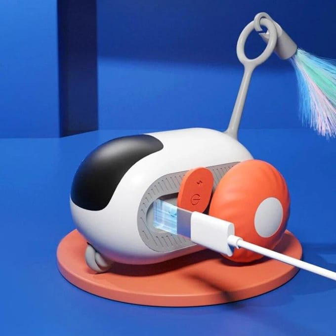 Jouet de voiture interactif pour chat, télécommande, jouet de chasse, voiture intelligente, jouet interactif pour chat, fournitures pour animaux de compagnie orange