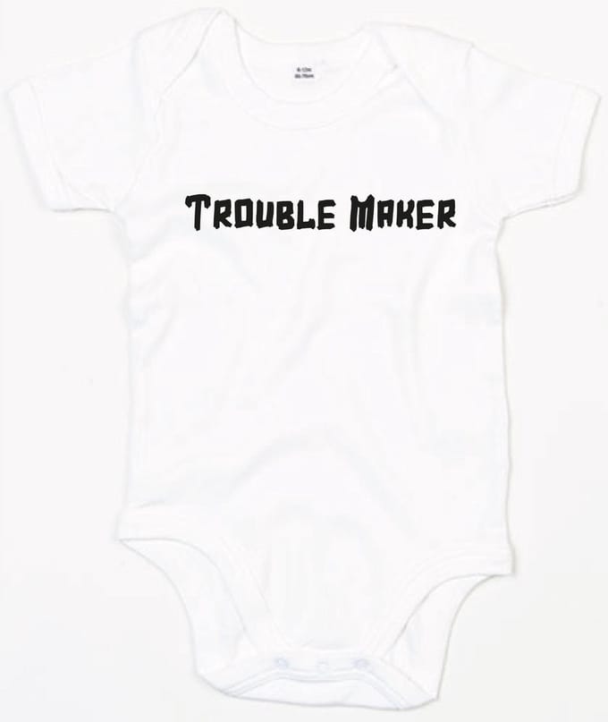 Rompertje Troublemaker-Wit-6-12 Maanden