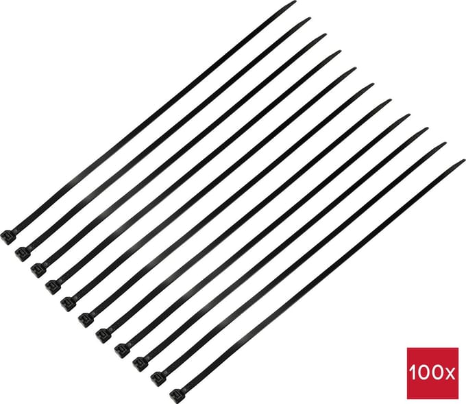 TRU COMPONENTS TC-12533364 Kabelbinder 300 mm 7.6 mm Zwart 100 stuk(s)
