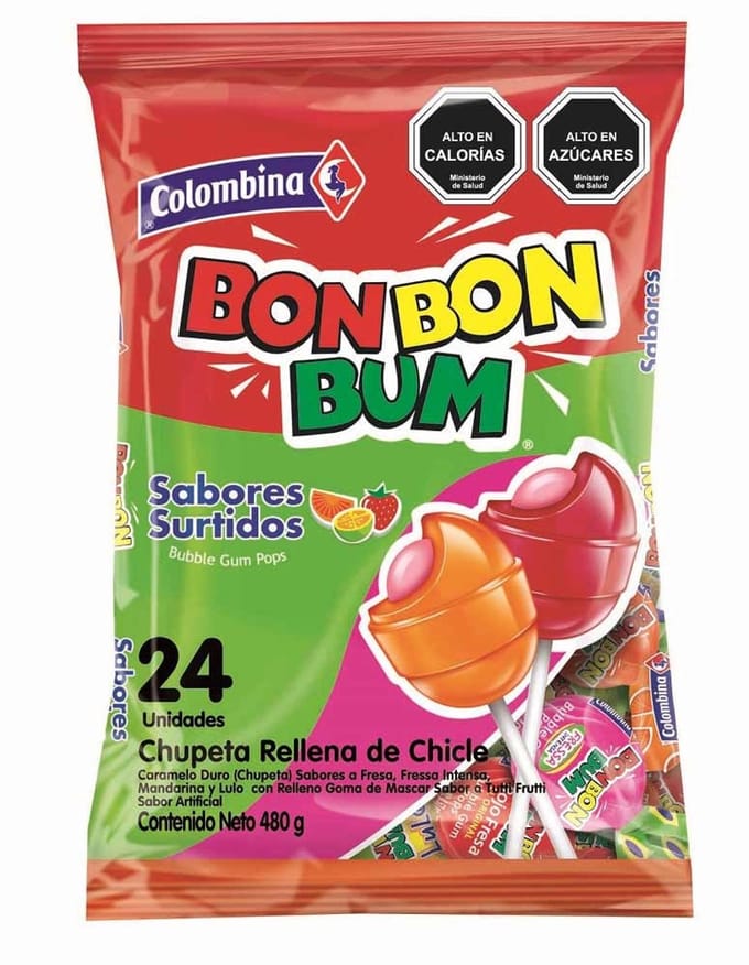 Colombina Bon Bon Bum Lolly's Assorted Mix 408g