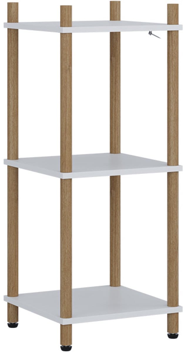 Vicco Bivio Hoekrek – 30 x 72 cm 3 planken Wit/dennenhout
