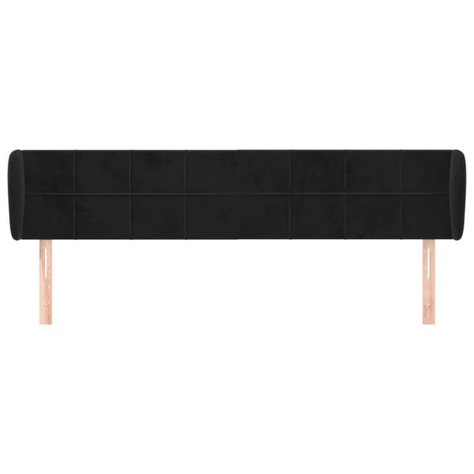 vidaXL - Hoofdbord - met - randen - 183x23x78/88 - cm - fluweel - zwart