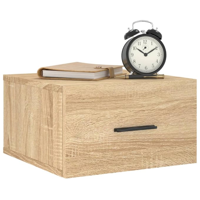 vidaXL Nachtkastjes 2 st wandgemonteerd 35x35x20 cm sonoma eikenkleur