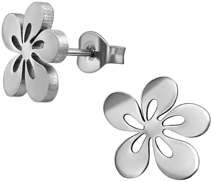 CS Joy - plumeria bloem oorbellen - Chirurgisch staal - oorknoppen - 10 mm