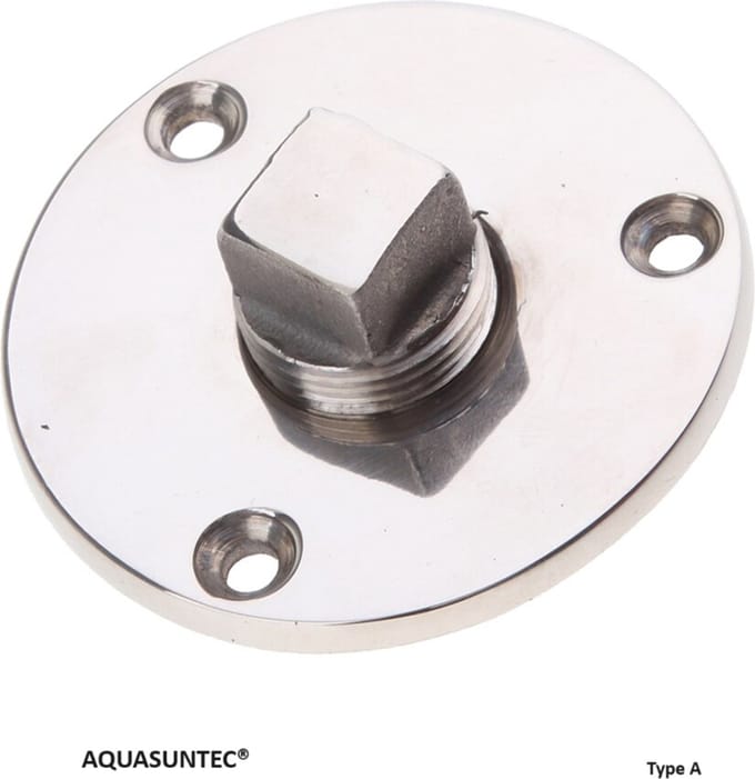 RVS Loosplug Type A 316 | Lensplug Hoogglans Boot | Afvoerplug 50 mm | Zoutwaterbestendig
