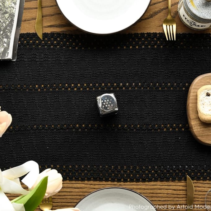 Dailygoods - Geweven Rustieke Tafelloper 30x183 cm voor Eettafel
