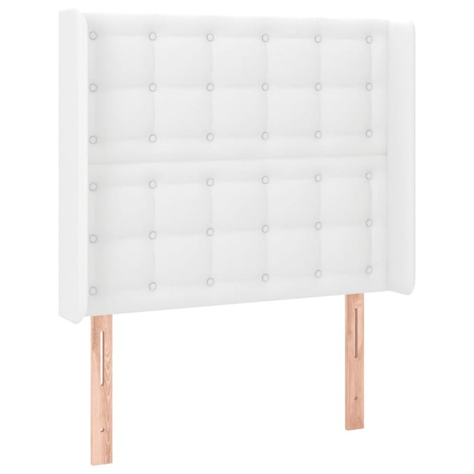 vidaXL - Hoofdbord - LED - 103x16x118/128 - cm - kunstleer - wit