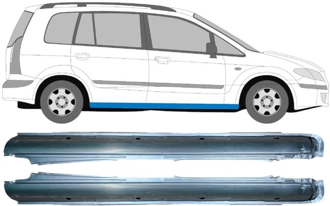 Volledige dorpel voor Mazda Premacy 1999-2005 / Links + Rechts / Set