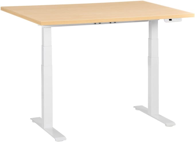 DESTINES - Elektr bureau - Wit/Lichtbruin - 120 x 60 cm - Vezelplaat