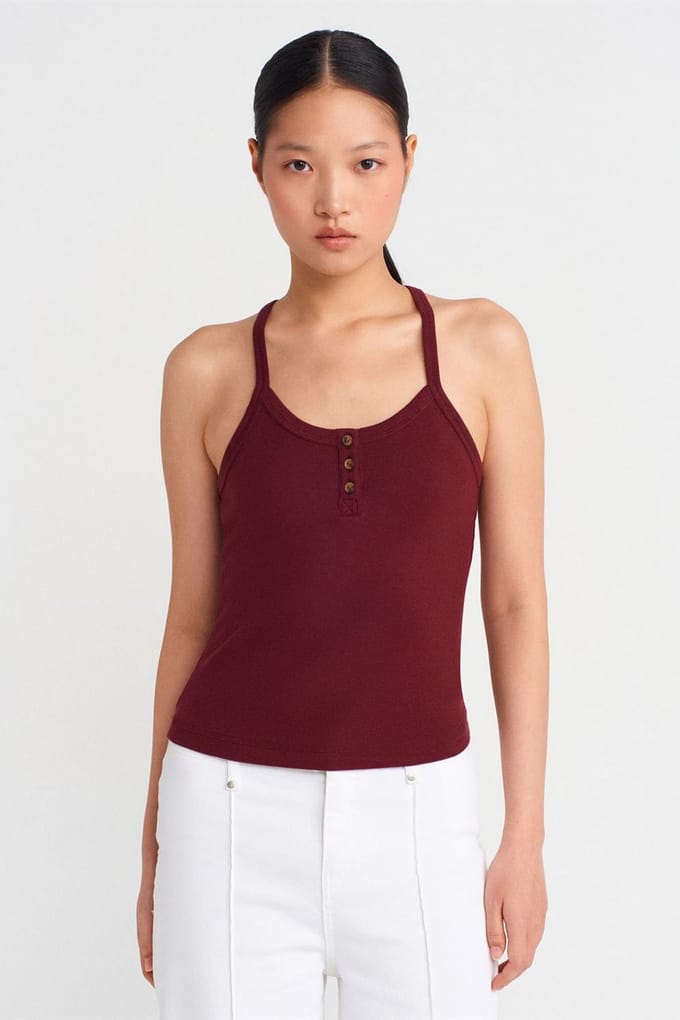 Slim Fit Geribbelde Brei Top