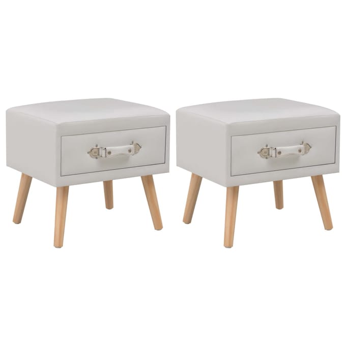 vidaXL - Nachtkastjes - 2 - st - 40x35x40 - cm - kunstleer - wit