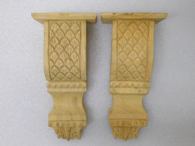 Set van 2 - Houten Consoles - Handgesneden