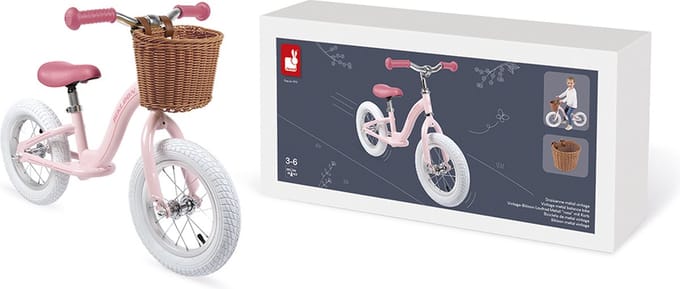 Janod - Bikloon - Vintage metaal roze loopfiets