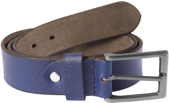 Leonardo Verrelli Leonardo Verrelli Unisex riem 80 cm - 140 cm (tailleomvang) in blauw van 100% echt leer, inkortbaar