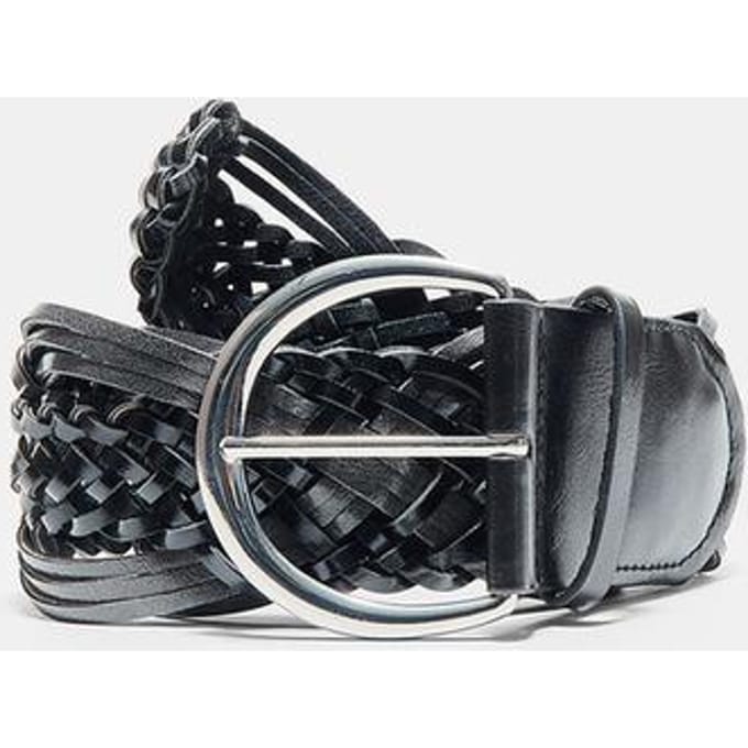 Stradivarius Brede gevlochten riem  Zwart 90