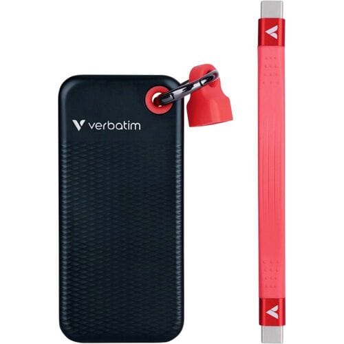 Verbatim Pocket 2 TB Externe SSD harde schijf USB-C 3.2 Gen 2 Zwart, Rood 32196