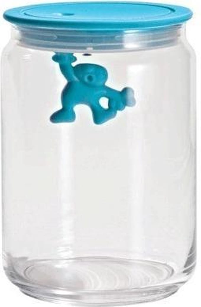 Alessi Gianni - Glazen pot met deksel 15 cm - Blauw