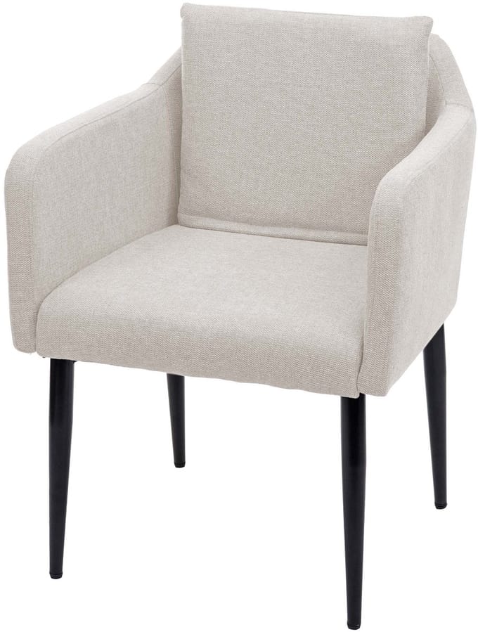 Eetkamerstoel MCW-H93, keukenstoel fauteuil stoel ~ stof/textiel crème-beige