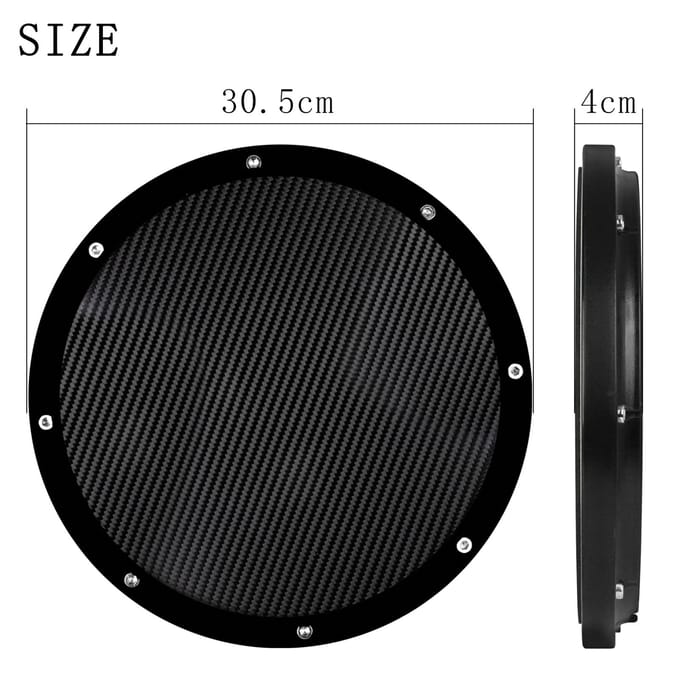10 Inch Drum Oefenpad Stille Drum Trainingspad Koolstofvezel Domme Drum Percussie Accessoire voor zwart