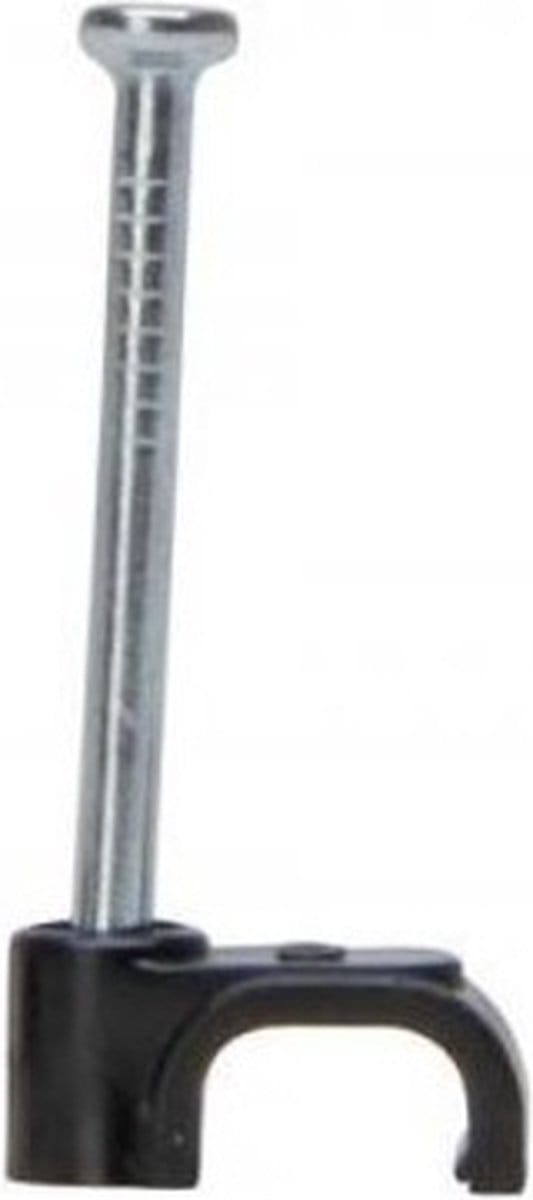Kopp Spijkerclip Vlak + Spijker 25mm Zwart 50st.