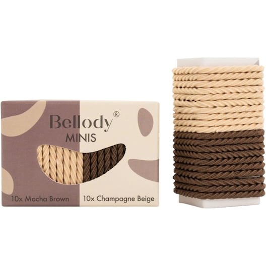 Bellody - Haargummie Mini Elastiek - Bruin en Beige