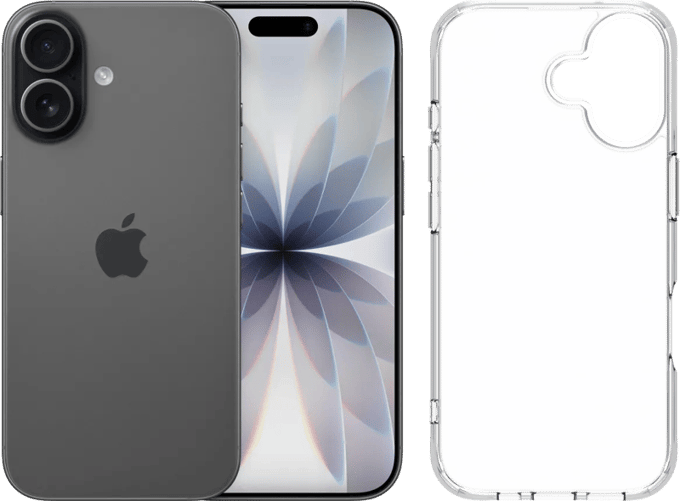 Apple iPhone 17 512GB Zwart + BlueBuilt Protective Back Cover Transparant