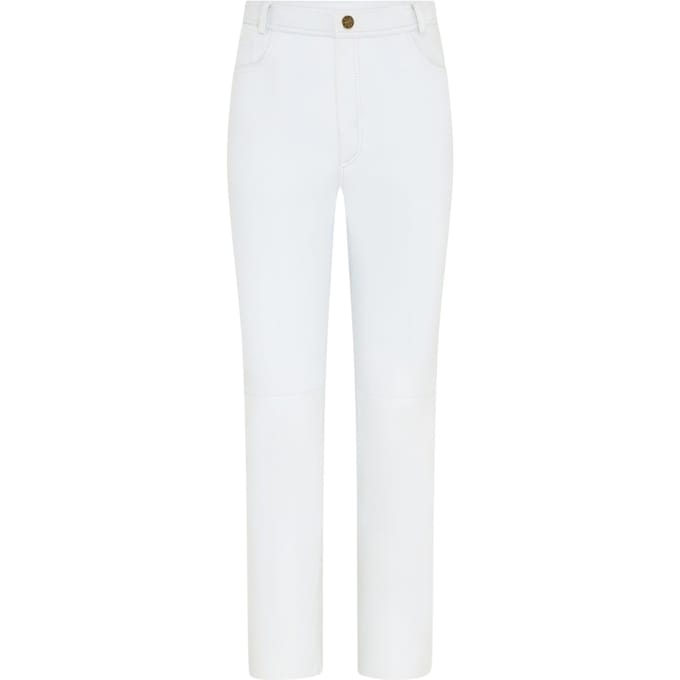 Dames Wit Lamsleer 501 Biker Jeans - Ankara