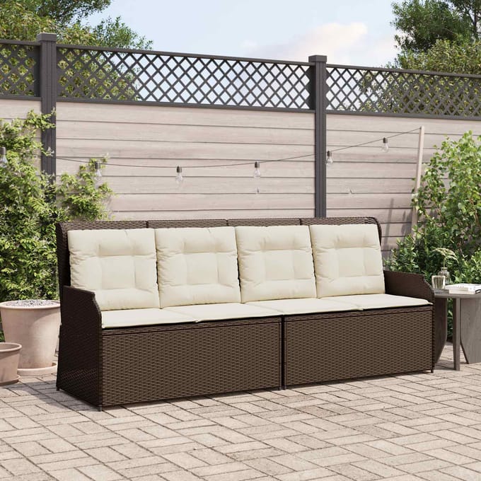 vidaXL Tuinbank Bruin poly rattan