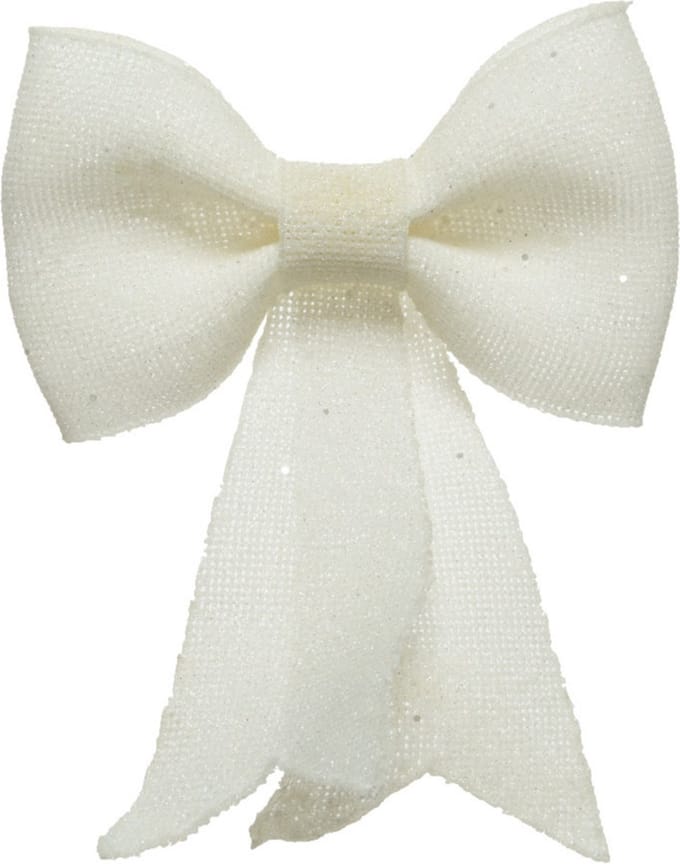 Witte hangende strik van 12 x 14 cm