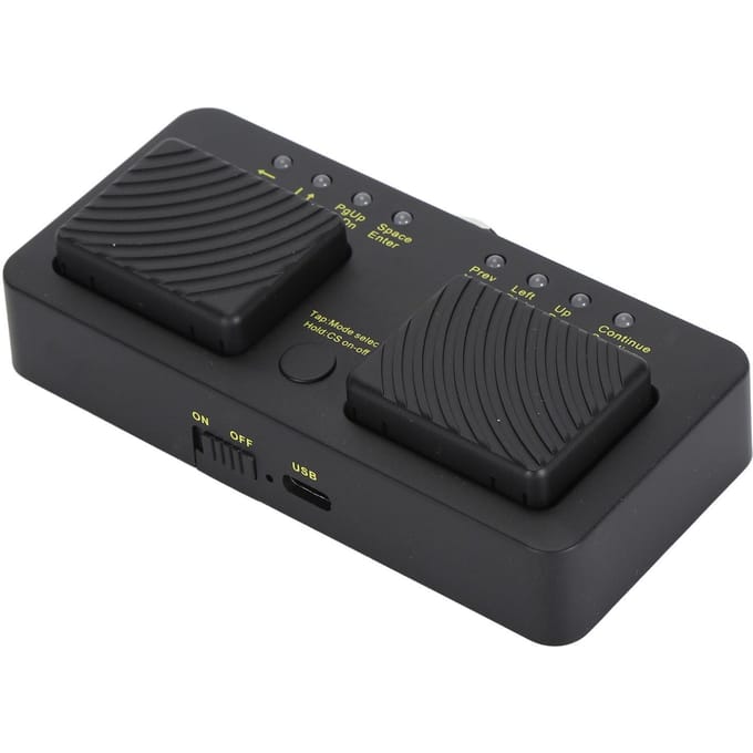 Bluetooth Pagendraaier Draadloze Muziekblad Pagina Controller Voetschakelaar Pagina Turner Pedaal voor Tablet black