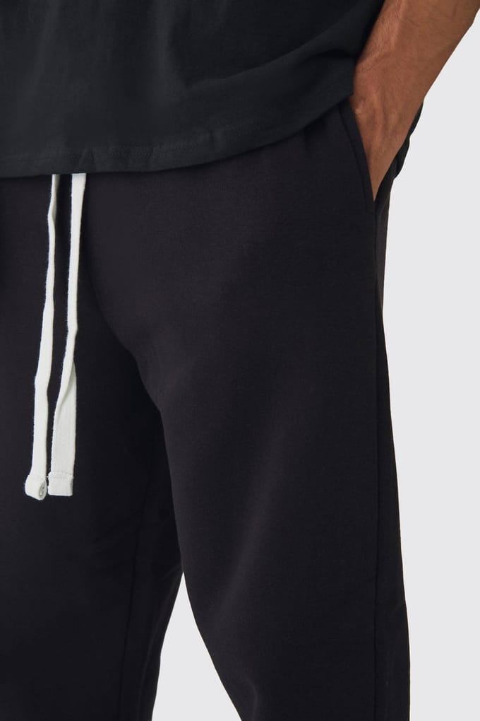 Oversized Drop Crotch Jogger | Black | Size Large