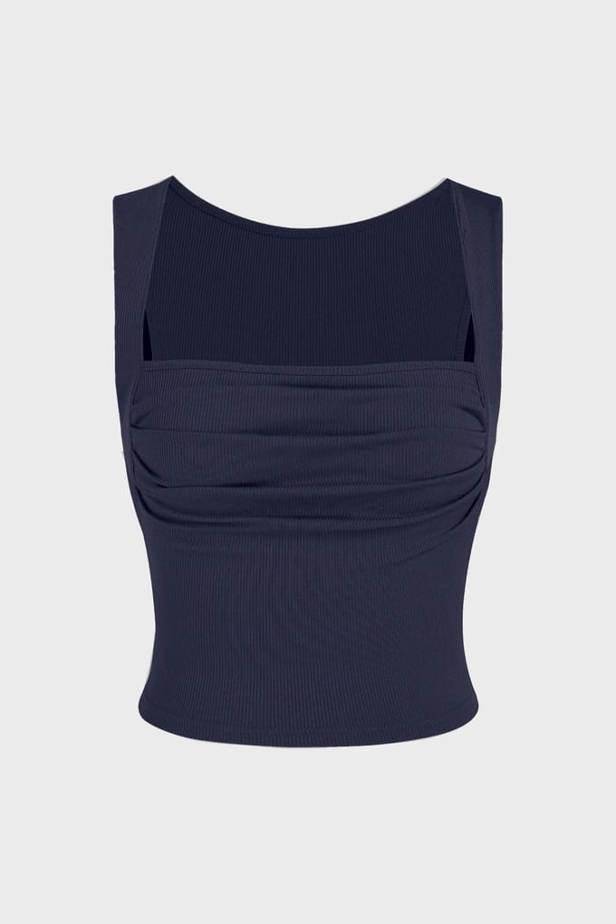 Gerimpelde Blouse met Vierkante Hals
