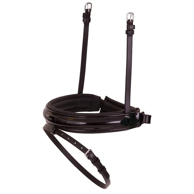 Paardenneusriem in breed lakleer BR Equitation Pull-back Laquer