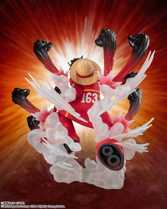 Bandai Tamashii Nations One Piece Figuarts ZERO Extra Battle PVC Statue Monkey D. Luffy -Gum Gum Hawk Gatling- 19 cm Beeld