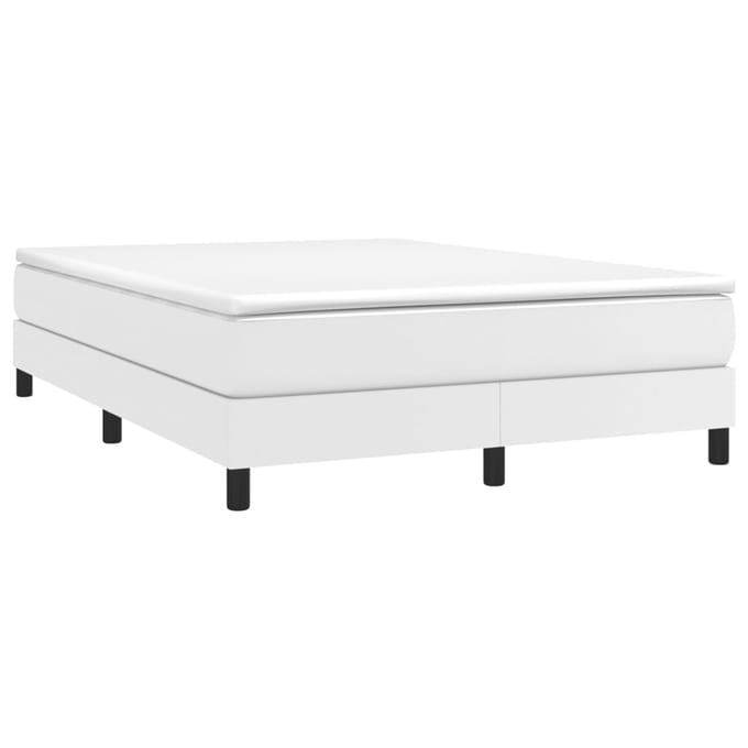 vidaXL - Boxspring - bed - kunstleer - wit - 140x200 - cm
