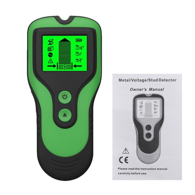 Stud Finder Sensor Wandscanner 3 in 1 Metaal/Spanning/Stud Detector met LCD-display voor Wood Live groen