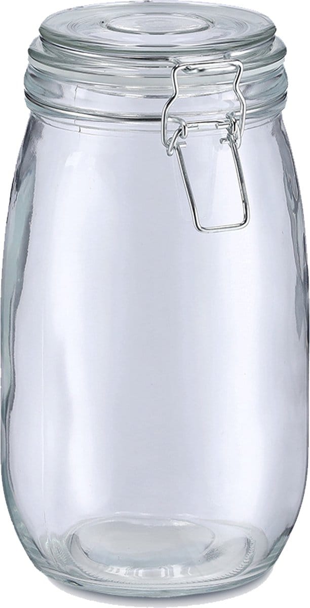 Zeller Voorraadpot/bewaarpot Alfie - 1.4L - glas - beugelsluiting - D11 x H22 cm