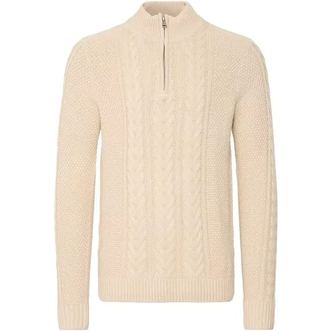 Gebreide pullover met ritssluiting, model 'BASIM'