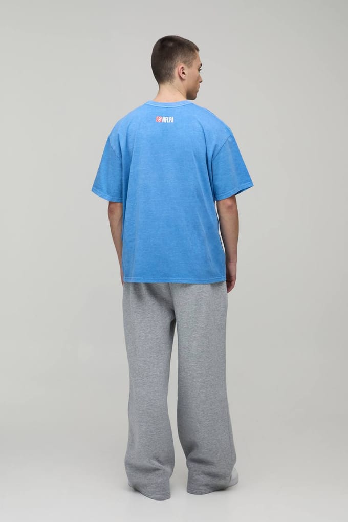 Oversized Nflpa Josh Allen Licentie Gewassen Bedrukt T-shirt | Blue | Size Medium