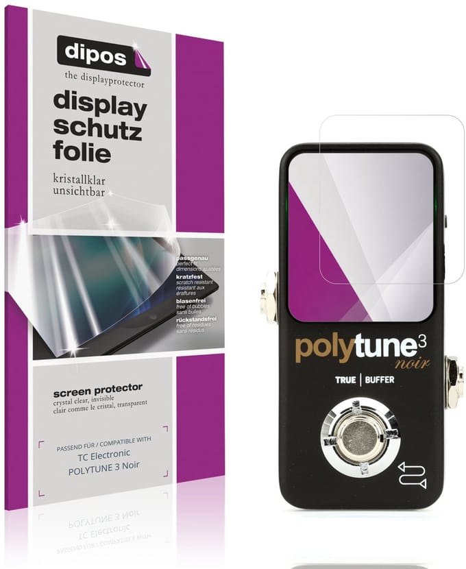 dipos – 4x Beschermfolie geschikt voor TC Electronic POLYTUNE 3 Noir | Krasbestendige & heldere Screenprotector Ultra-Thin
