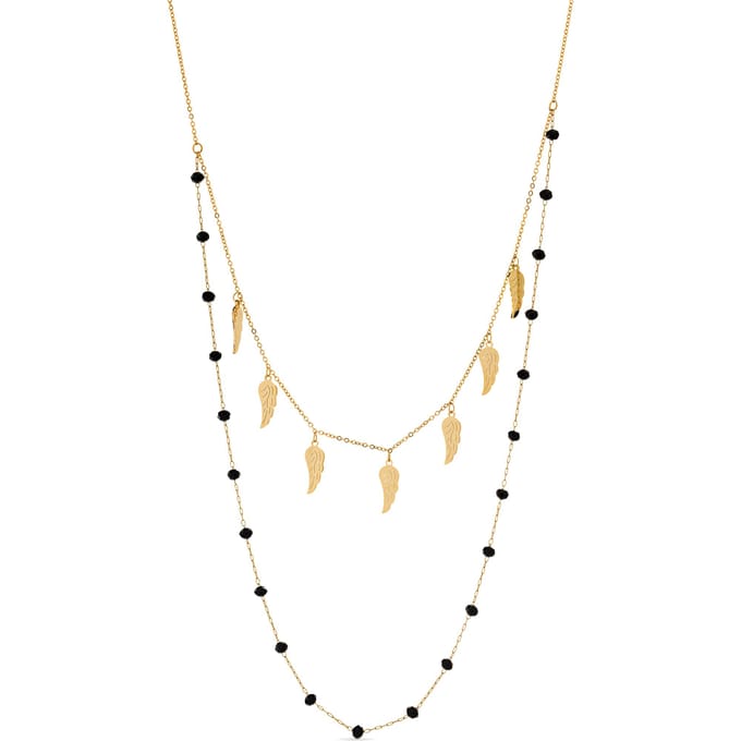 Luxenter Onyx collier afgewerkt in 18k geel goud - Omka