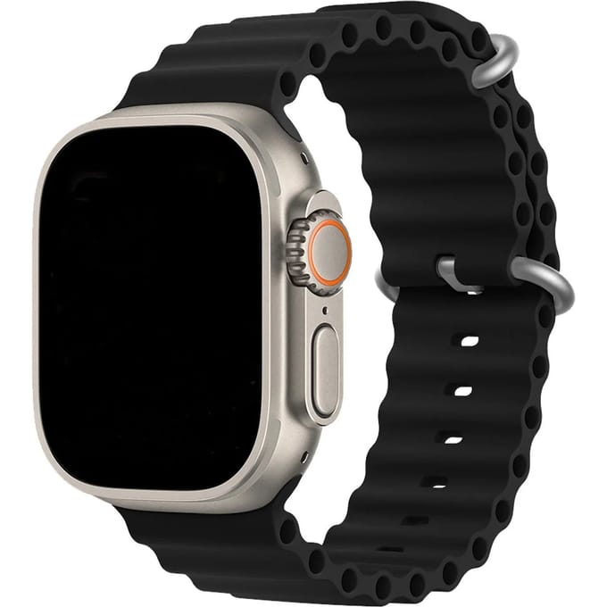 2+1 | Apple Watch Bandje Ocean - Siliconen - Zwart