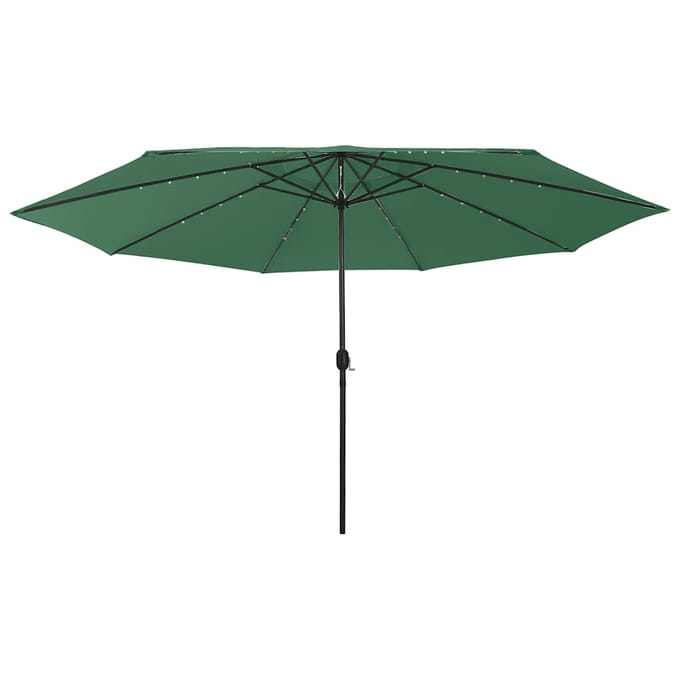 vidaXL - Parasol - met - LED-verlichting - 400 - cm - groen