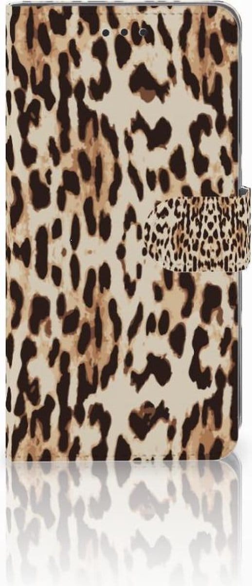 Book Case voor Apple iPhone Xs Max Telefoonhoesje met Pasjes Leopard