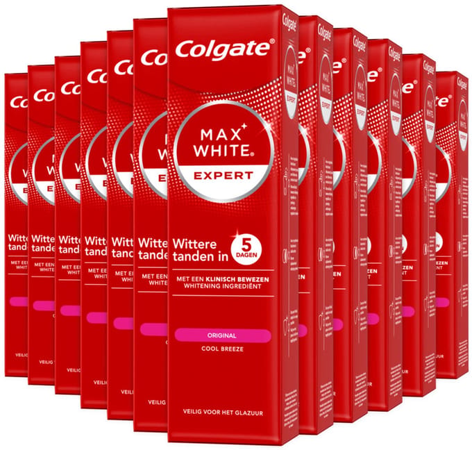 Colgate - Tandpasta Max White Expert Original - 12 x 75 ml - Voordeelverpakking