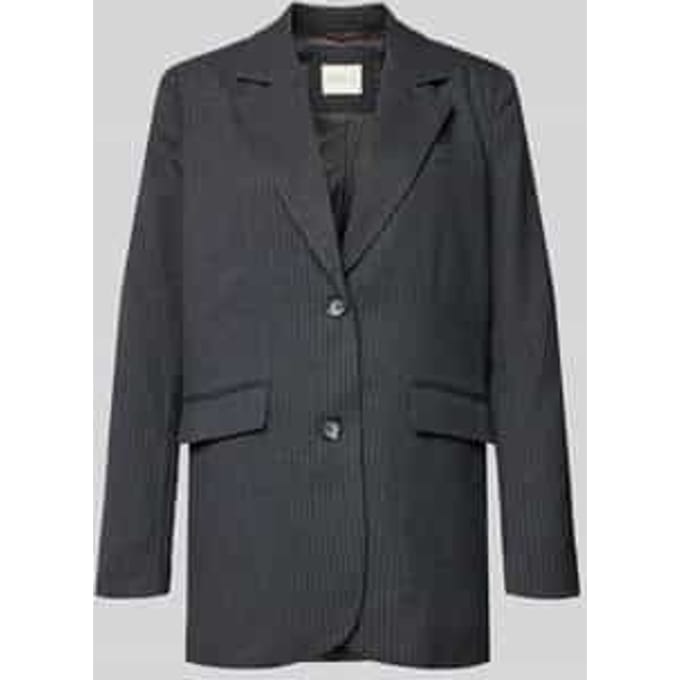 Relaxed fit lange blazer met krijtstreep, model 'PRISCILA'
